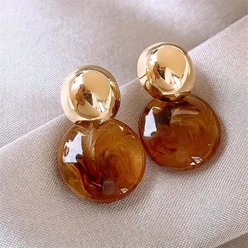 Aurélie Gold Amber Earrings