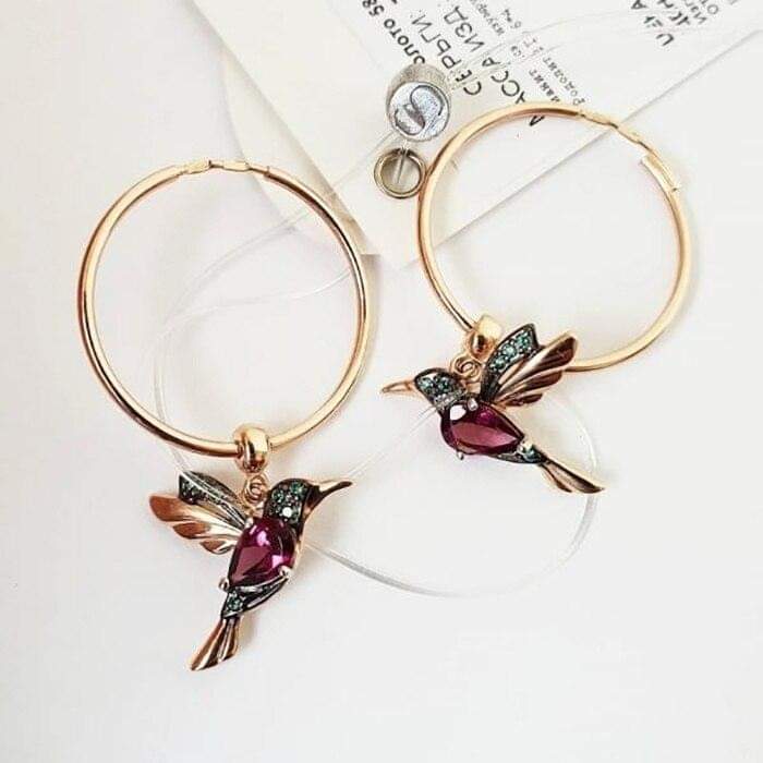 Gold Hummingbird Earrings