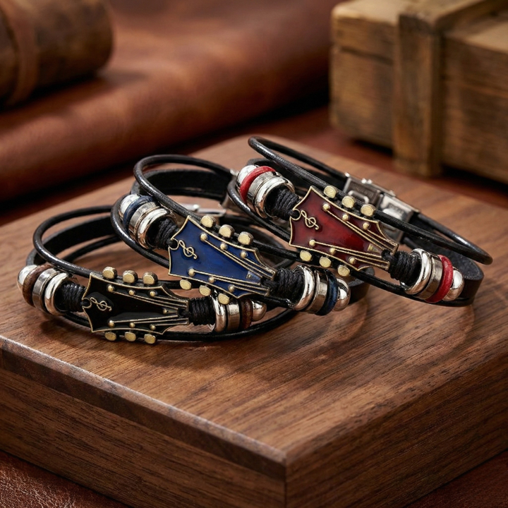 Guitar Leather Bracelet