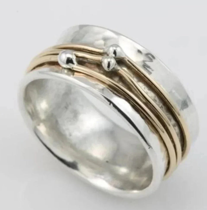 Vintage Gold Ring with Silver Accents