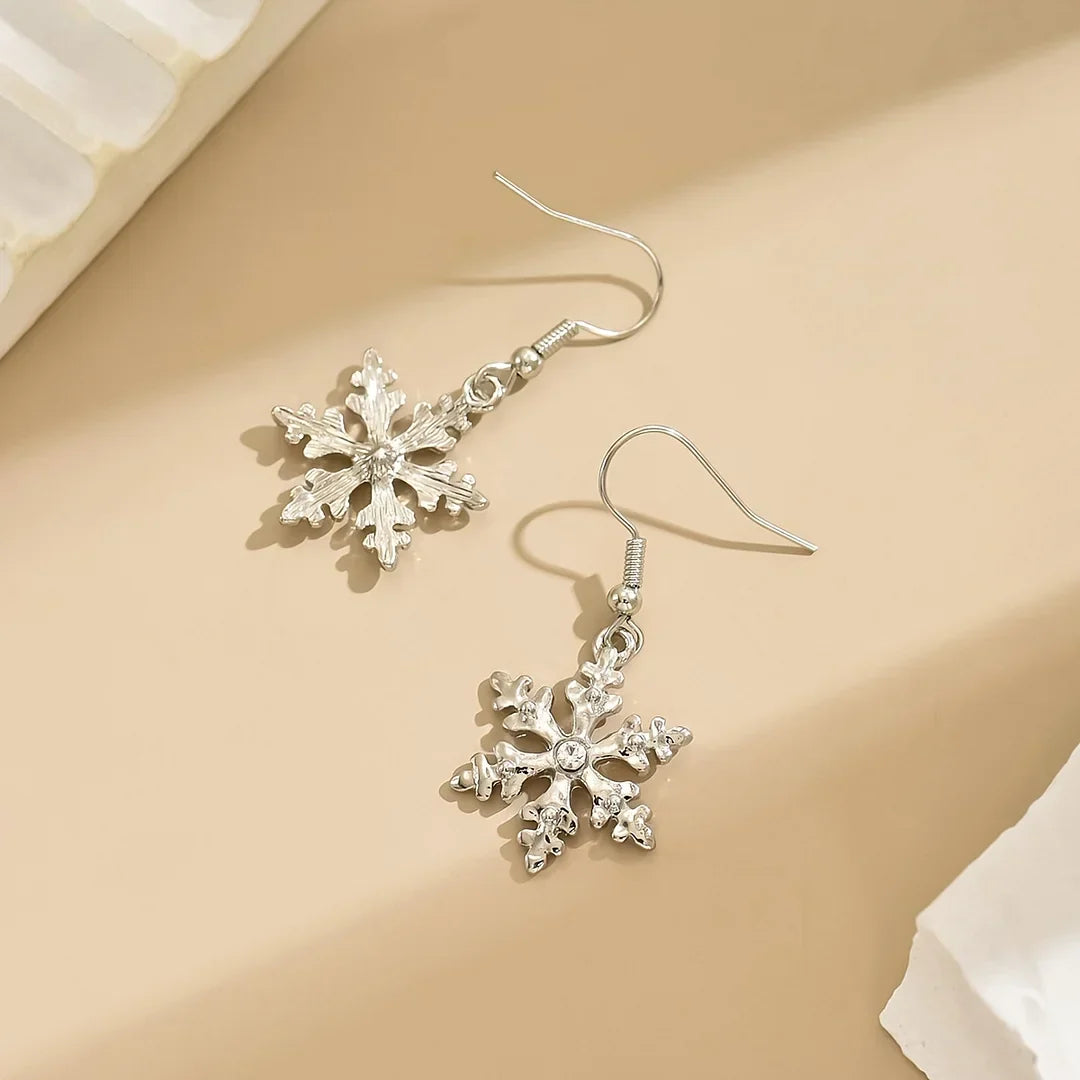 Chic Snowflake Drop Earrings for Christmas