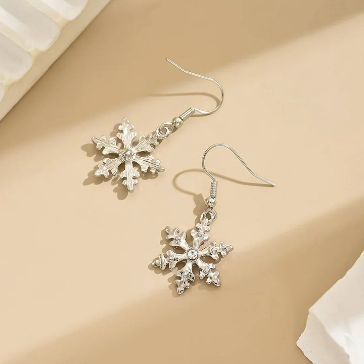 Chic Snowflake Drop Earrings for Christmas