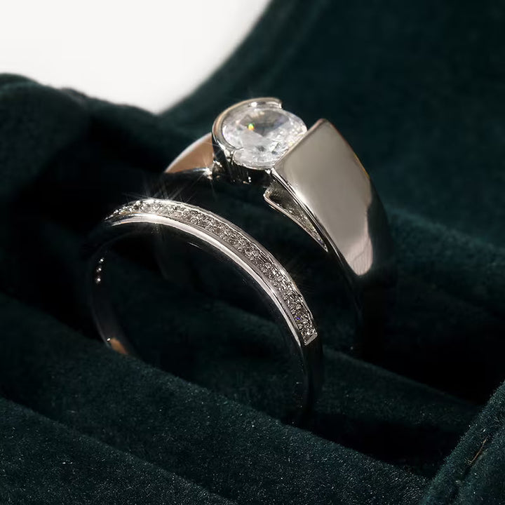 Stunning Peacock Tail Ring with Large Square Zirconia