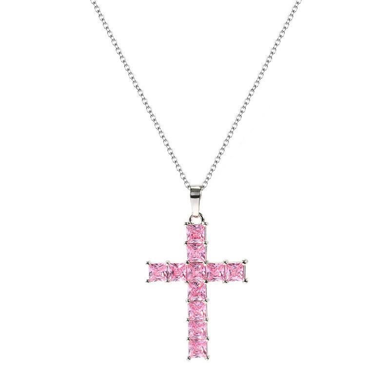 Vibrant Diamond Cross Necklace