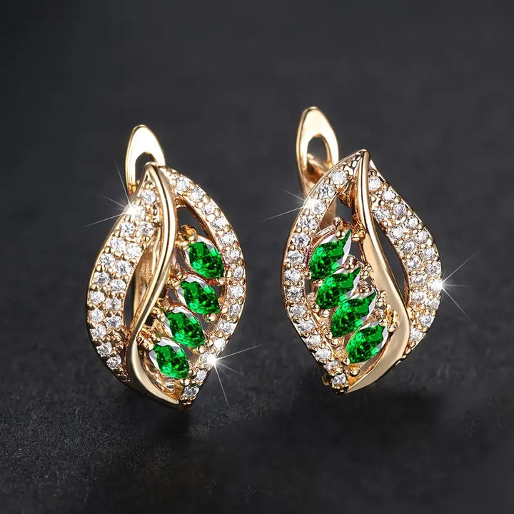 Emerald Leaf Earrings" can be rewritten as "Emerald Leaf Drop Earrings.