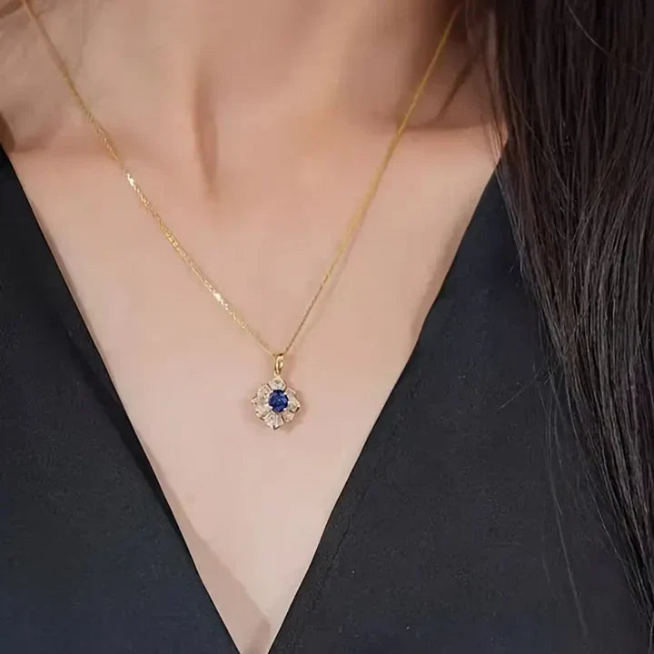 Blue Gold Pendant Necklace