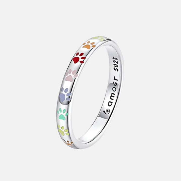 Footprint Design Sterling Silver Ring