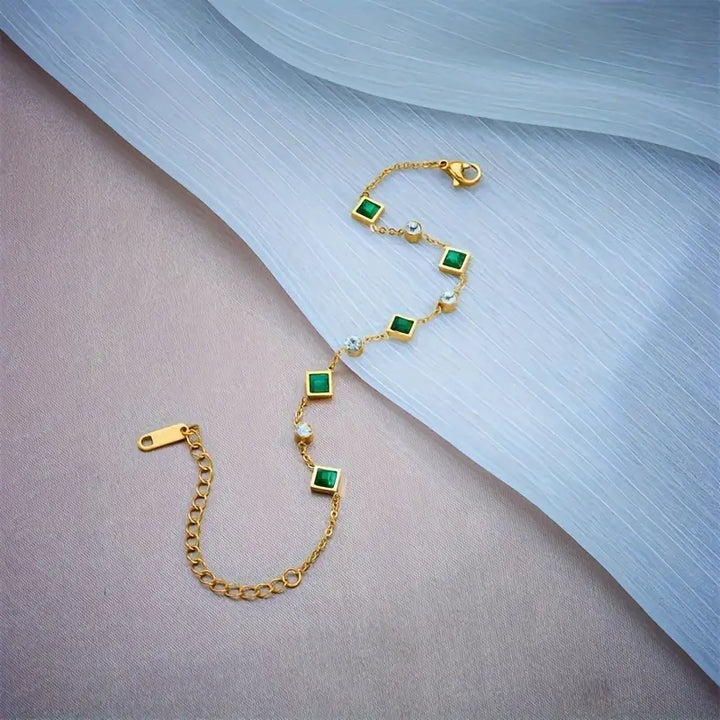Celestial Emerald Bracelet" can be rewritten as "Starlit Emerald Bracelet.