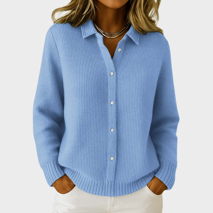 Tayla | Textured knitted coat with buttons