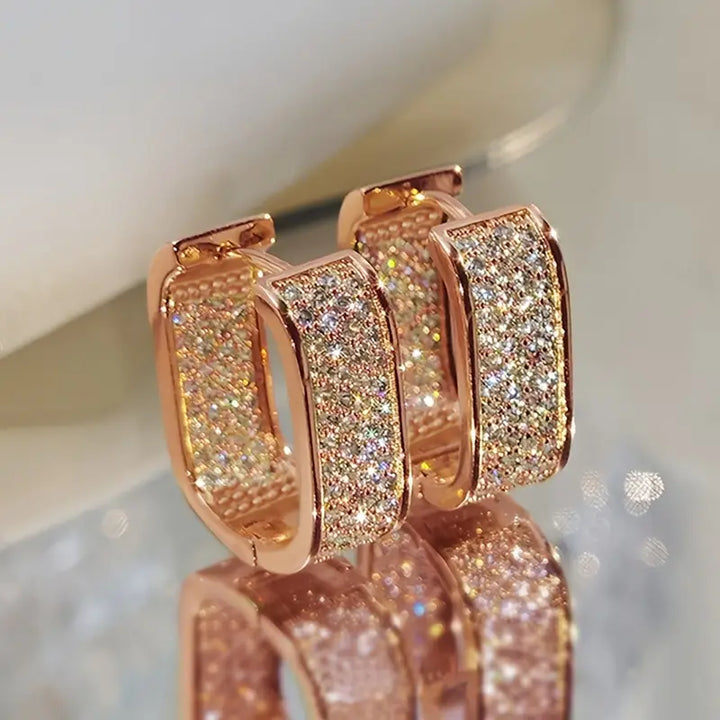 Elegant Crystal Hoop Earrings