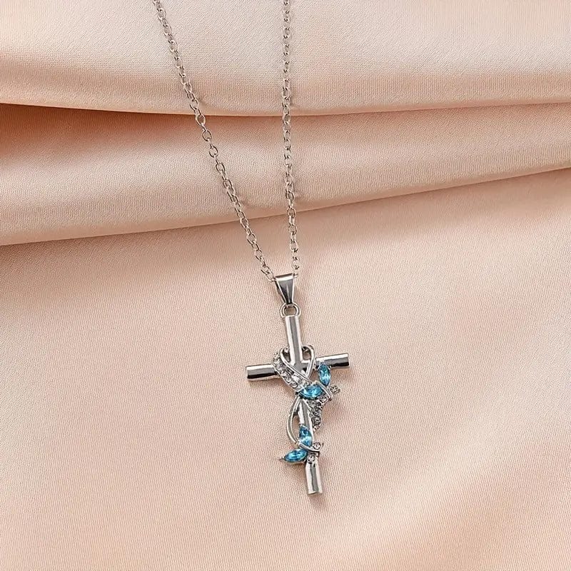 Elegant Butterfly Cross Necklace