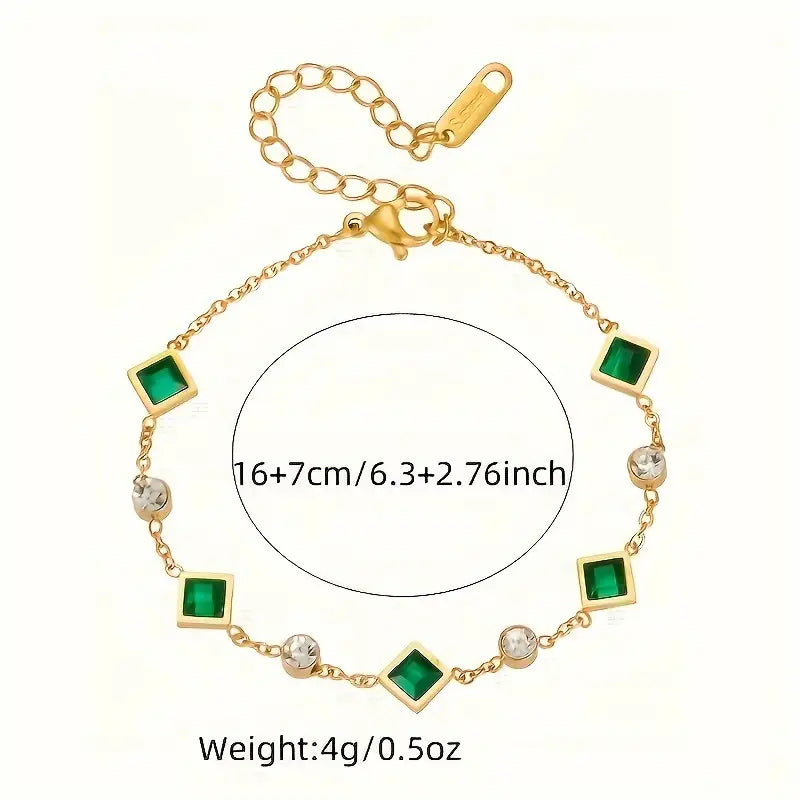 Celestial Emerald Bracelet" can be rewritten as "Starlit Emerald Bracelet.