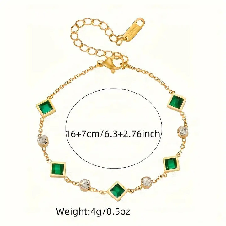 Celestial Emerald Bracelet" can be rewritten as "Starlit Emerald Bracelet.
