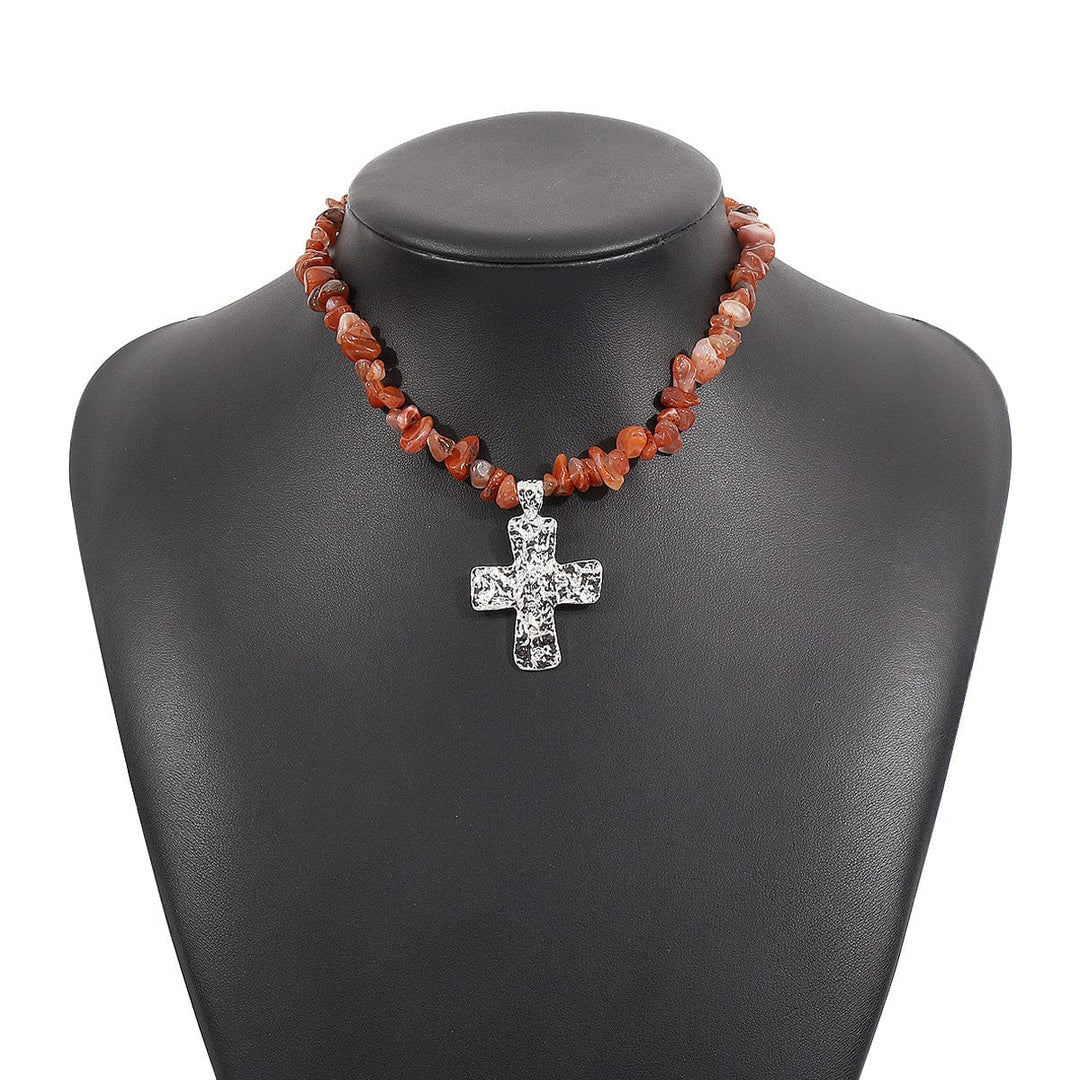 Natural Stone Cross Pendants