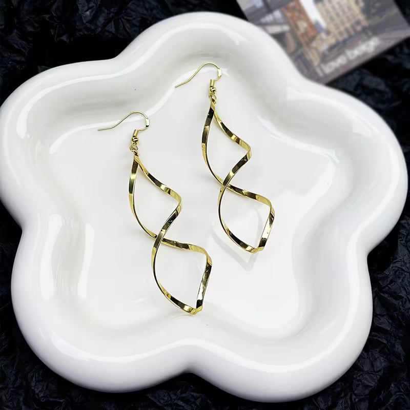 Gold Spiral Earrings