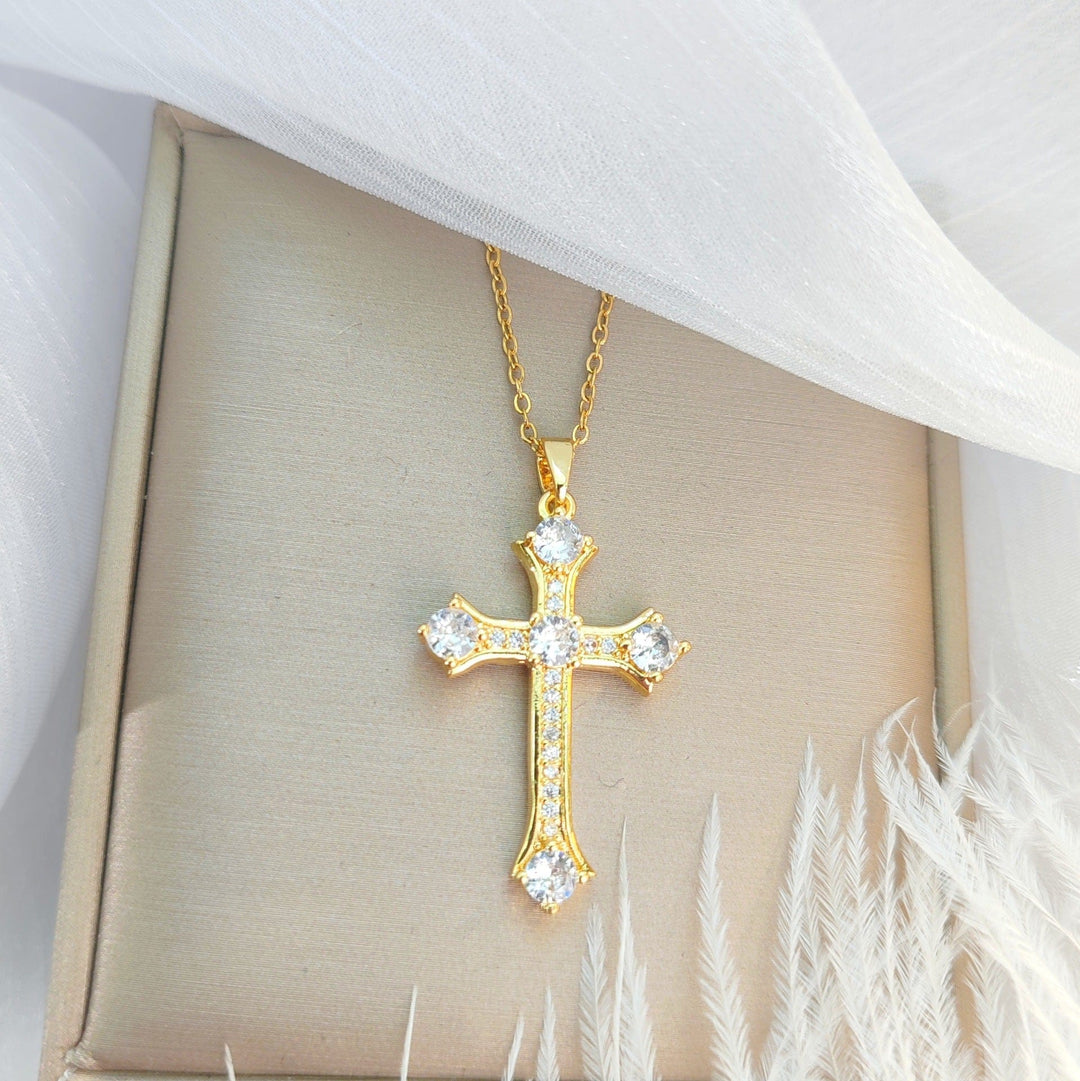 Radiant Cross Collar Necklace