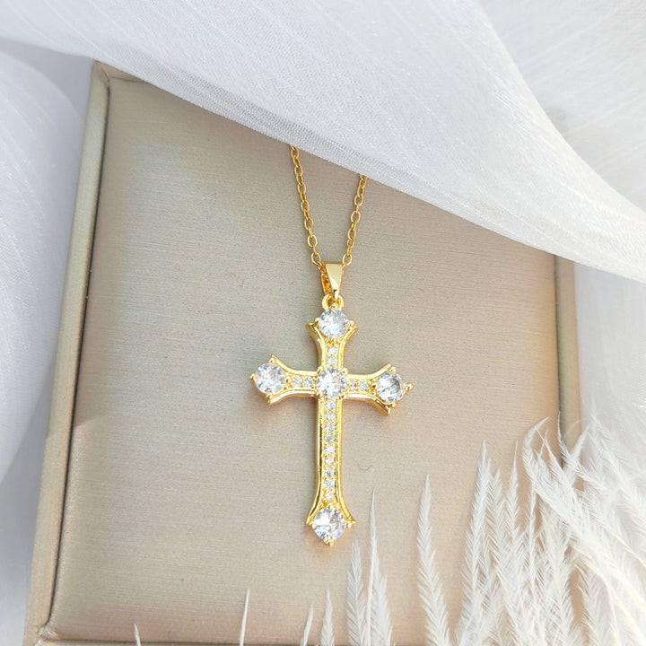 Radiant Cross Collar Necklace