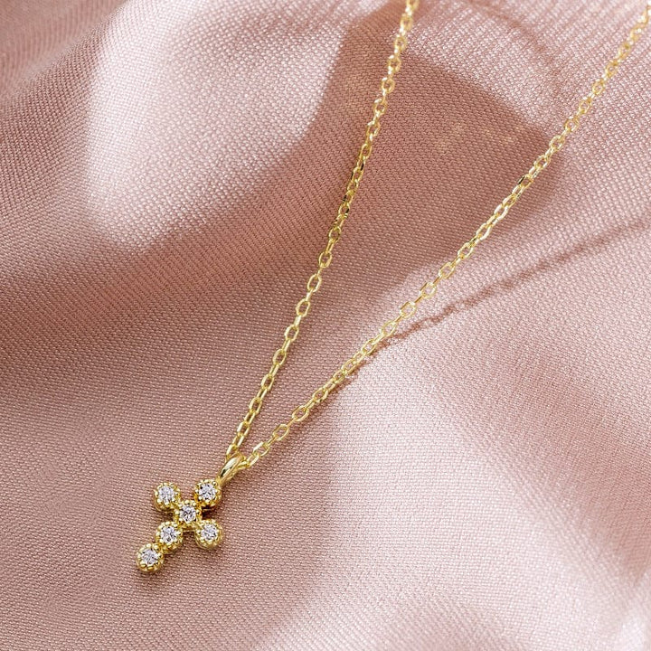 Petite Diamond Cross Necklace