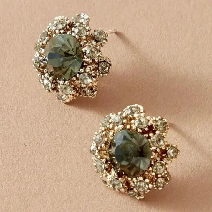 Vibrant Green Round Earrings