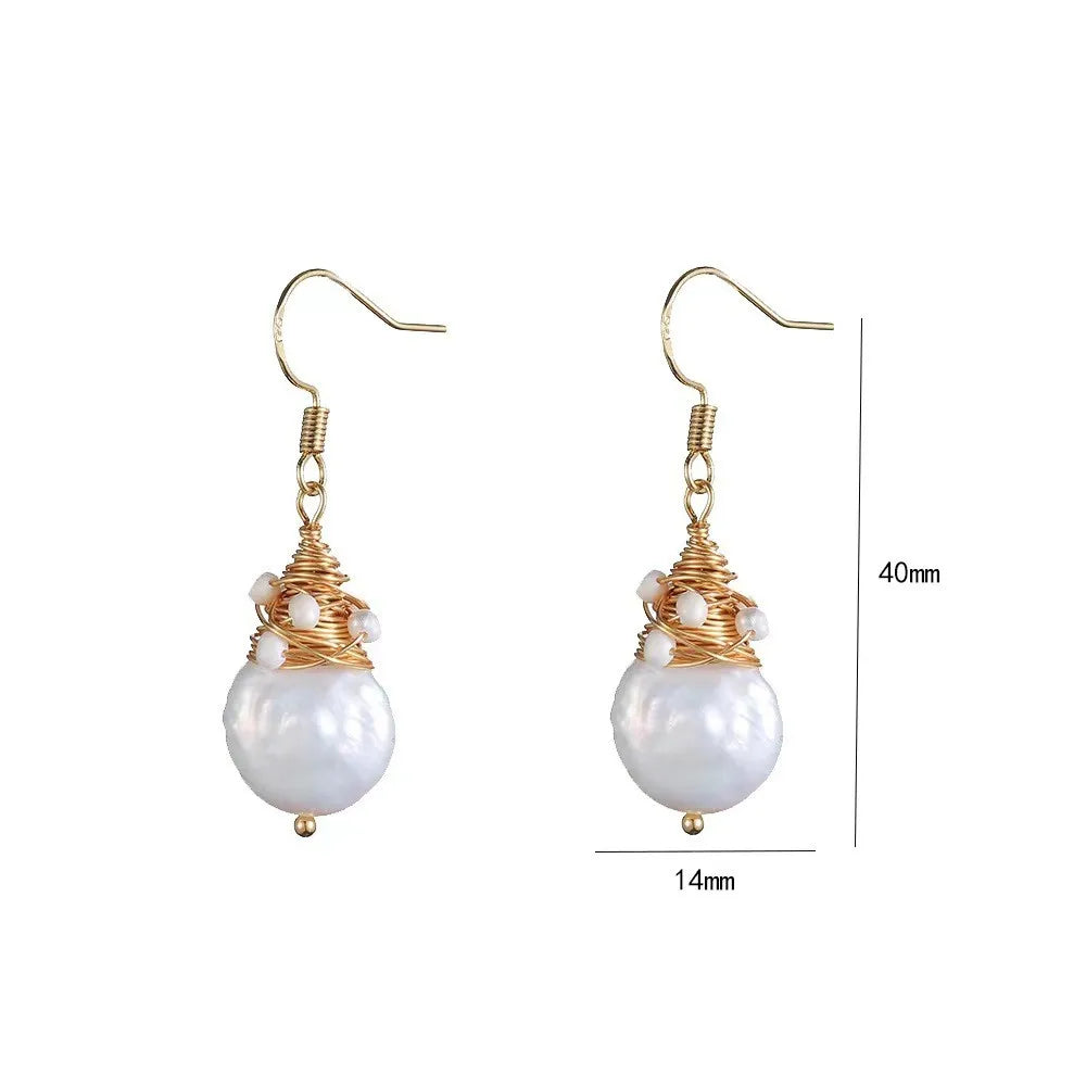 Unique Retro Freshwater Pearl Earrings