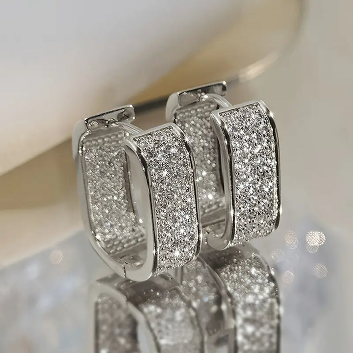 Elegant Crystal Hoop Earrings