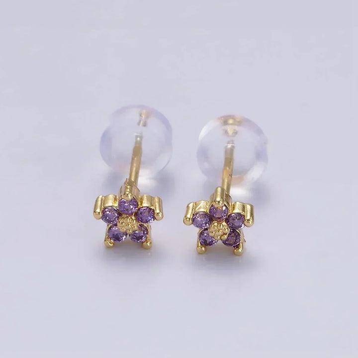 Delicate Floral Button Earrings