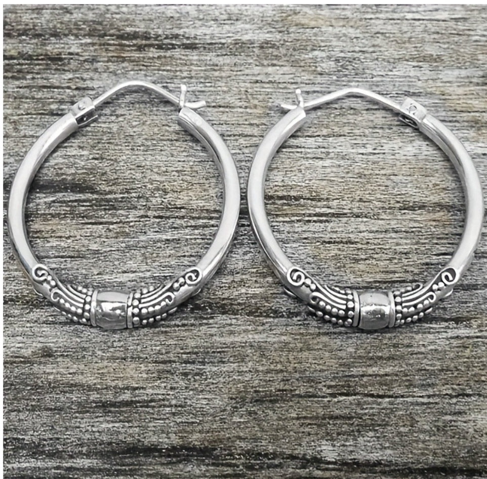 Two-Tone Vintage Hoop Earrings