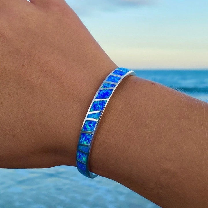 Blue Opal Silver Bracelet