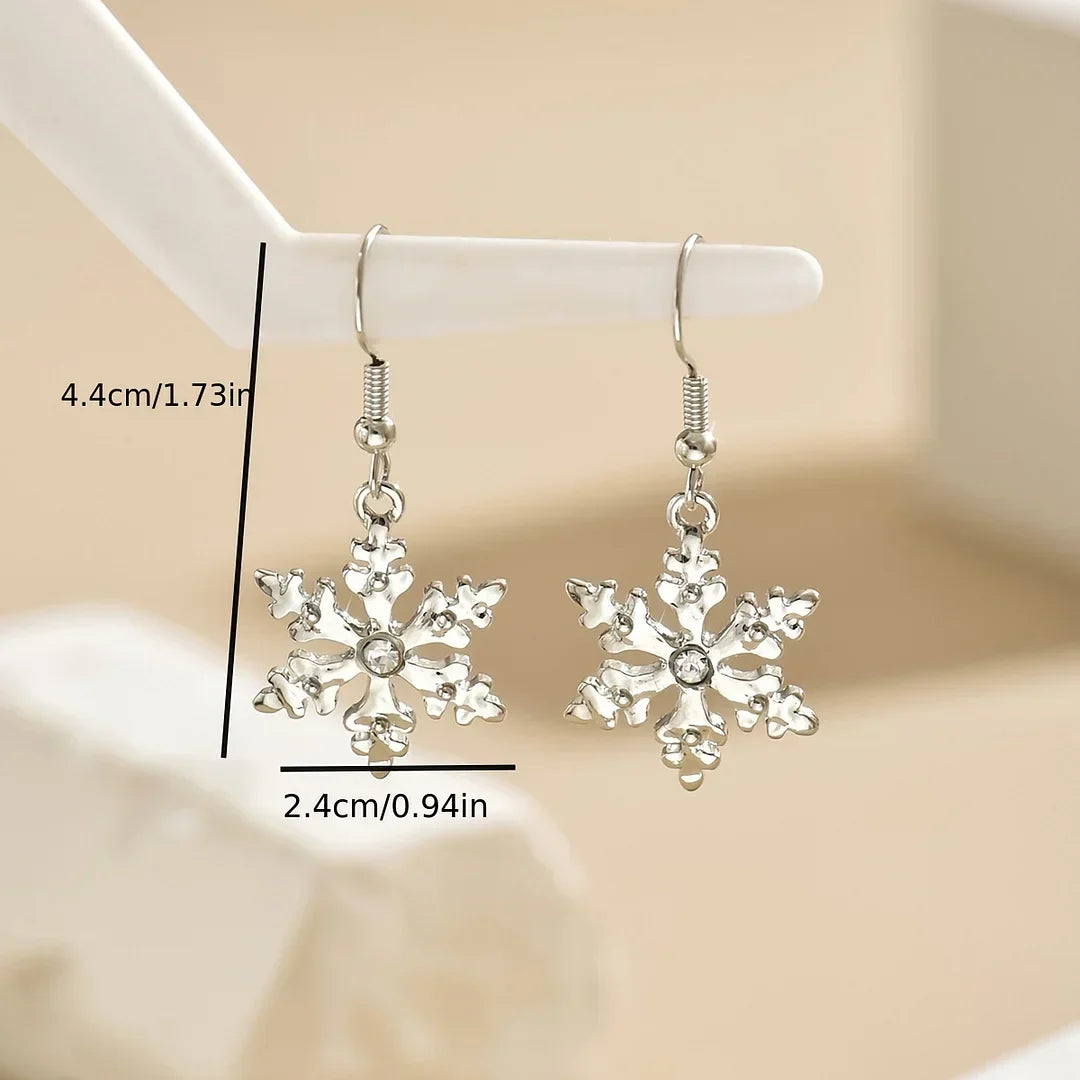 Chic Snowflake Drop Earrings for Christmas