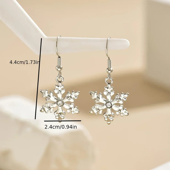 Chic Snowflake Drop Earrings for Christmas