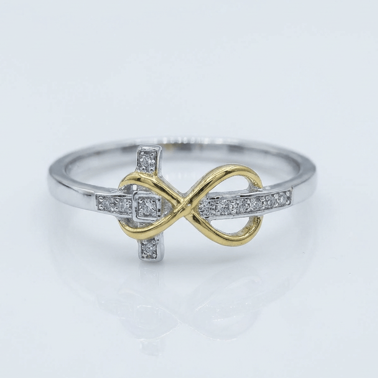 Silver and Gold Plated Cross Ring