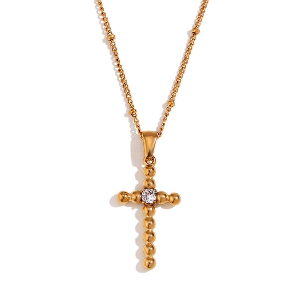 Vintage Bubble Cross Necklace