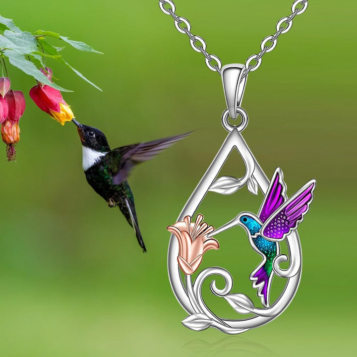 Charming Hummingbird Necklace Set for Women with Bonus Earrings
