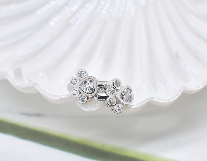 Paw Print Small Hoop Earrings