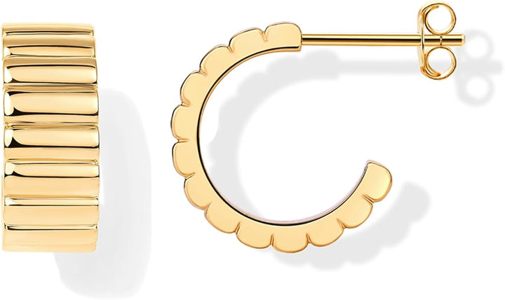 Gold Classic Relief Earrings