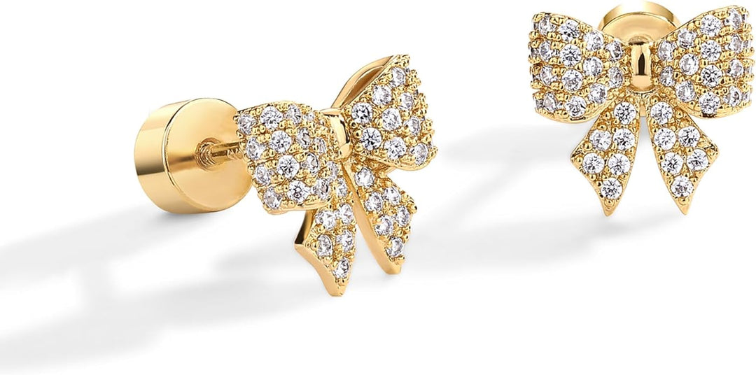 Gold Bow Earrings