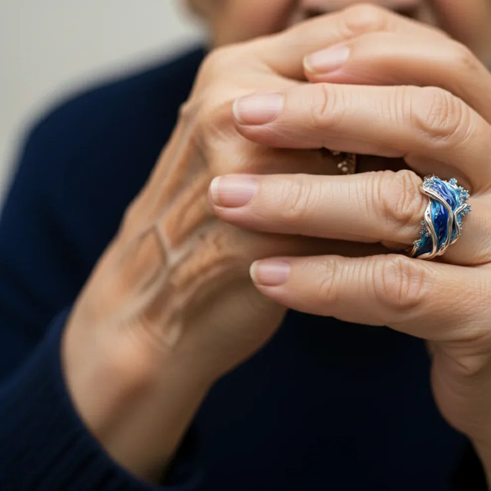Vintage Gold Ocean Wave Ring