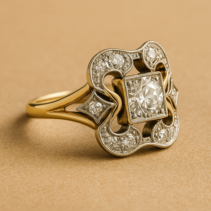 Vintage Gold Zirconia Ring