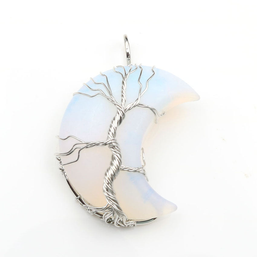Moonstone Tree of Life Pendant Necklace