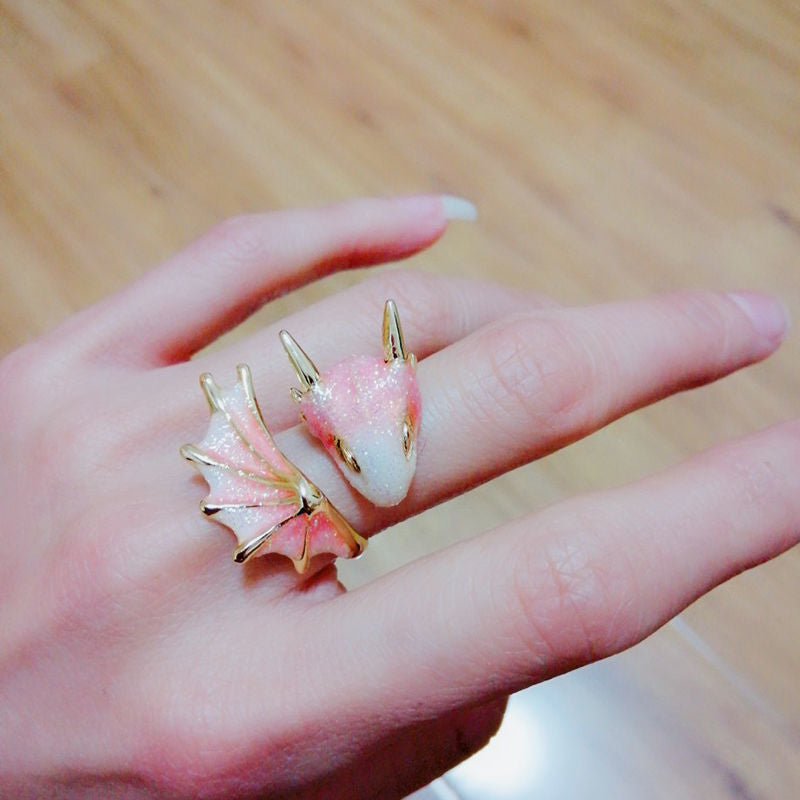 Dragon Index Ring with Blue Starry Sky