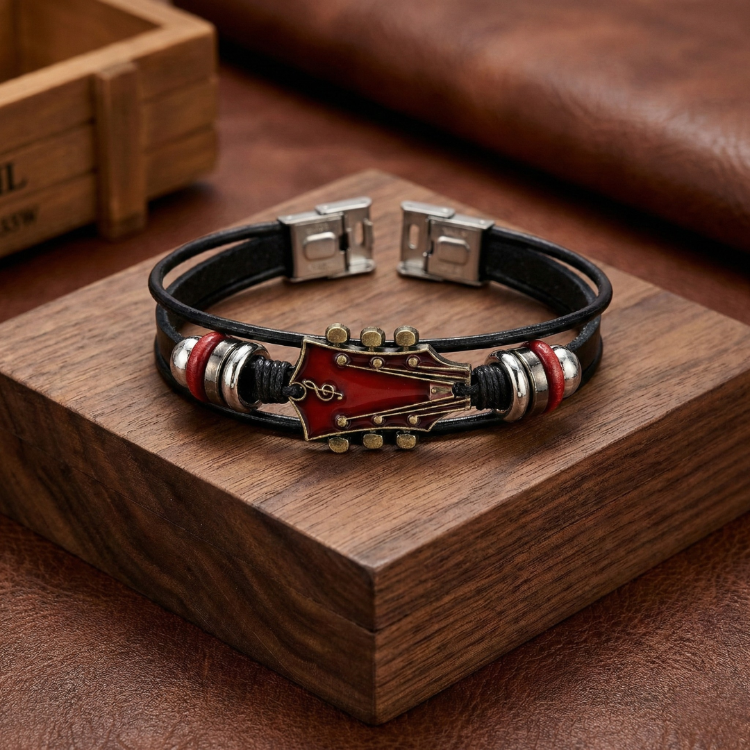 Guitar Leather Bracelet