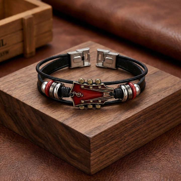 Guitar Leather Bracelet