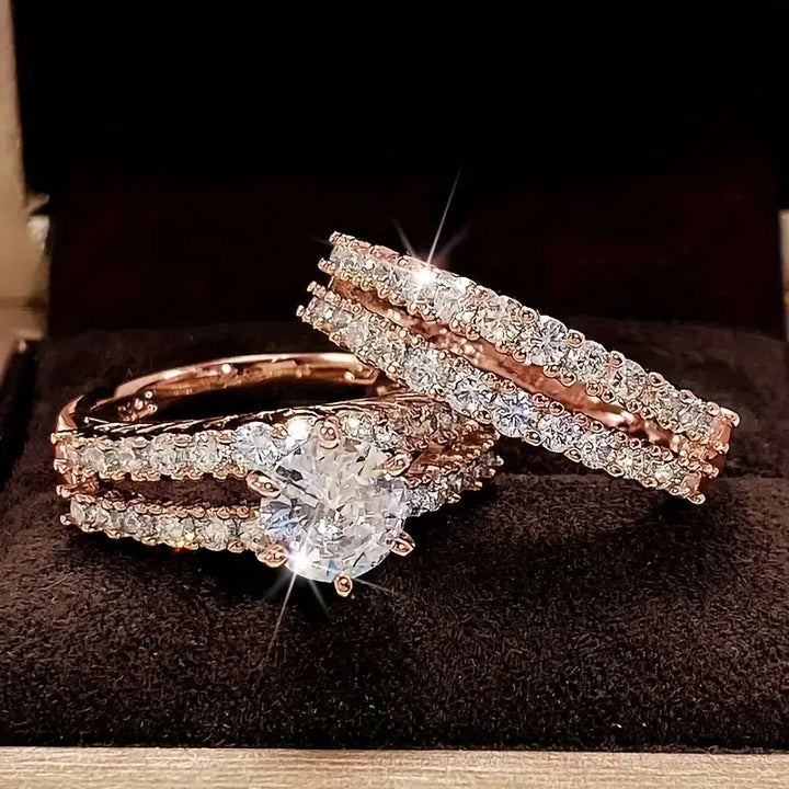 Eternal Radiance Gold Ring Set
