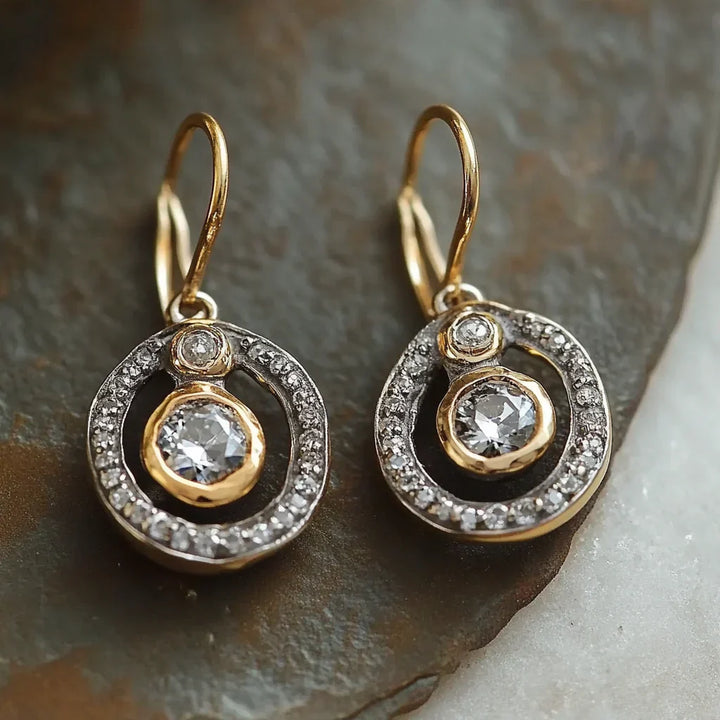 Gold Classic Zirconia Earrings