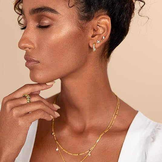 Gold Diamond Drop Earrings