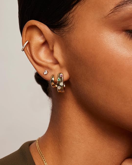 Color Wave Gold Hoop Earrings