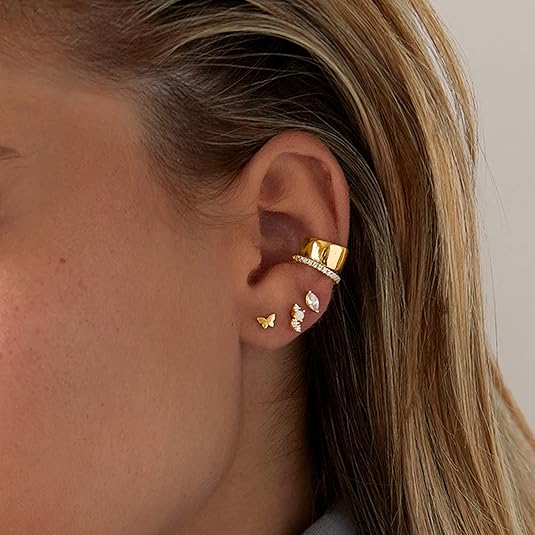 Gold Diamond Drop Earrings