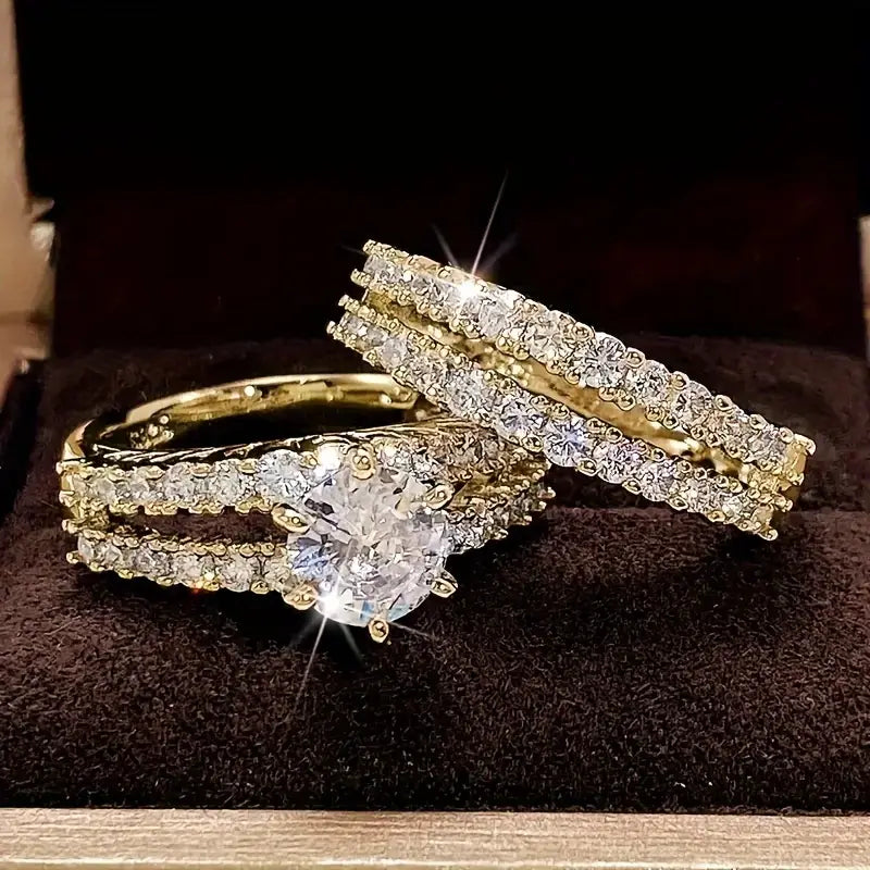 Eternal Radiance Gold Ring Set