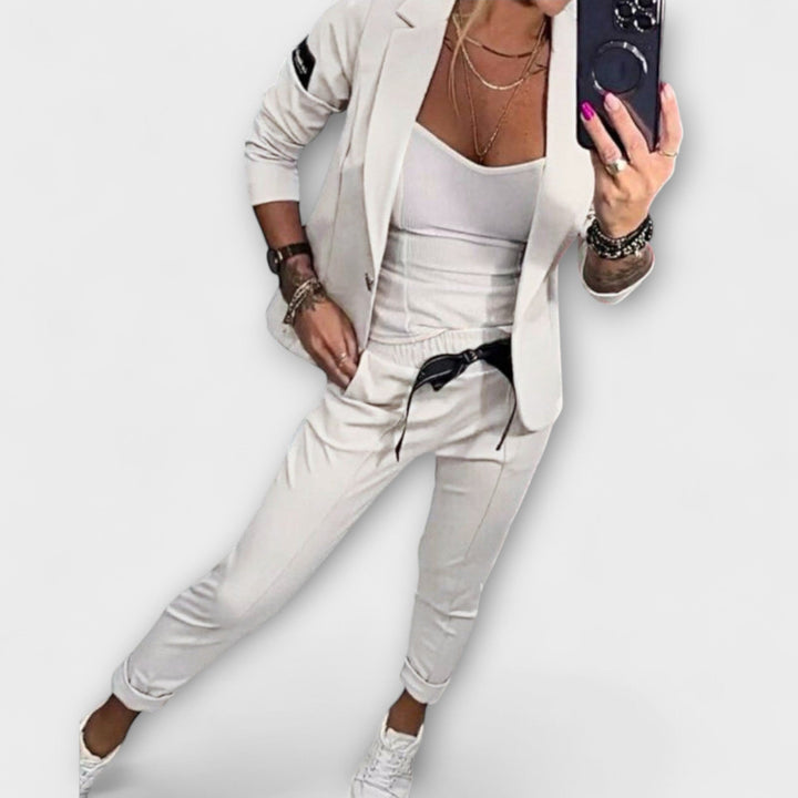 Malou - Coordinated Set of Top, Jacket and Trousers