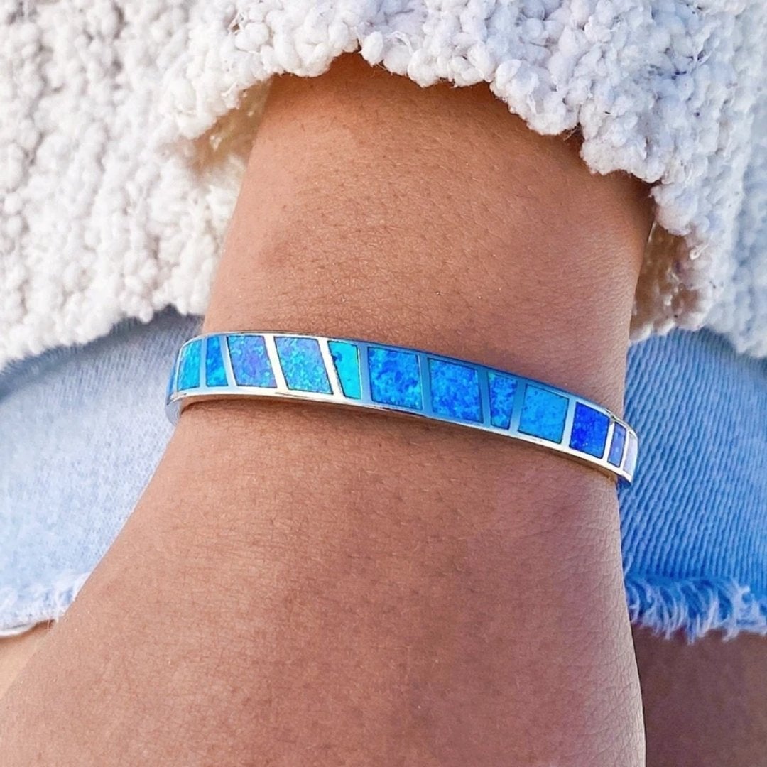 Blue Opal Silver Bracelet